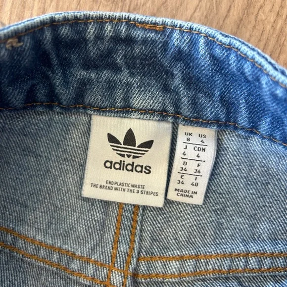 Adidas Originals Alexander Wang X Naomi Utsu denim pants side tri-stripe size 4 - Picture 5 of 13